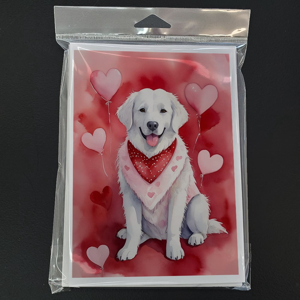 Kuvasz My Valentine Greeting Cards Pack of 8 7 in x 5 in