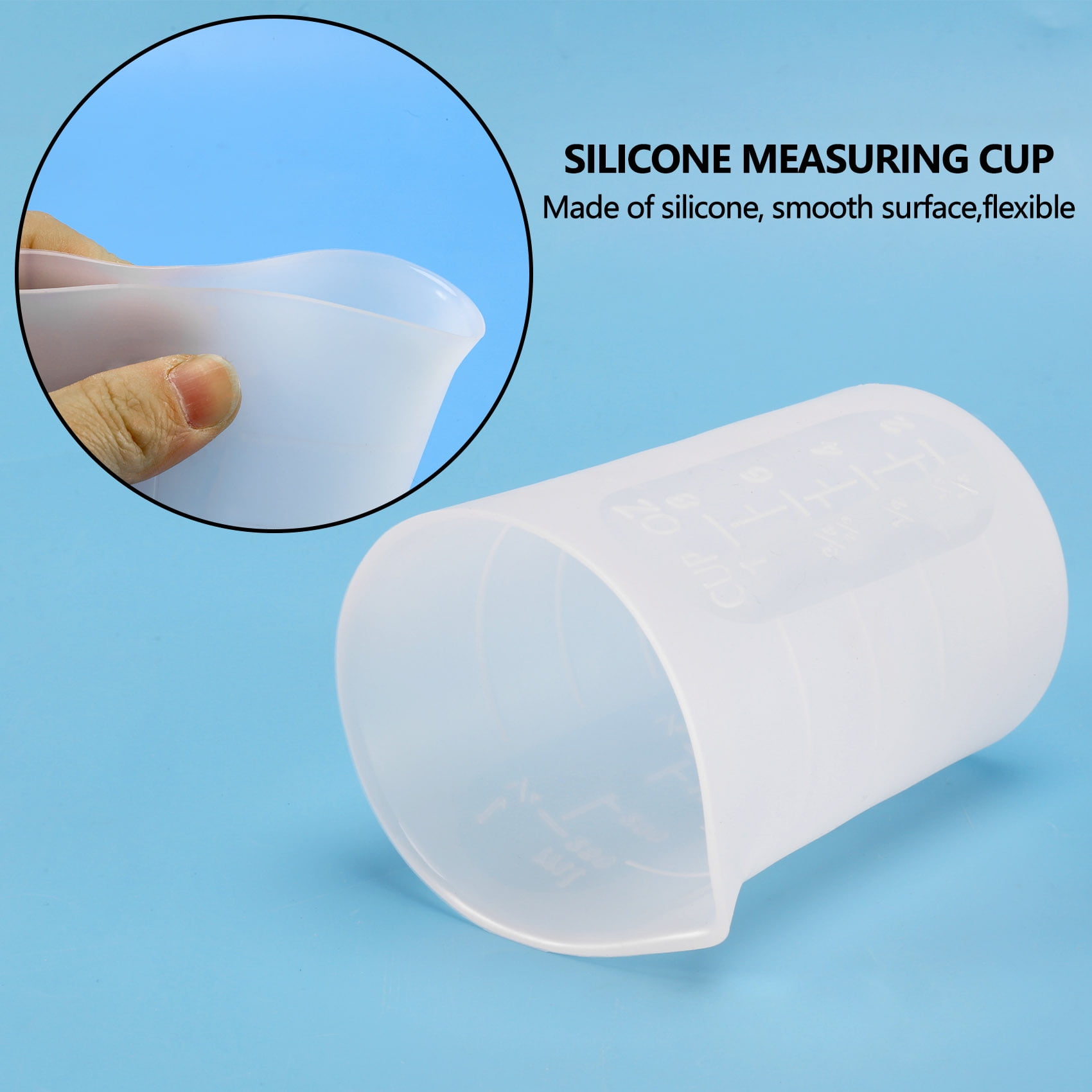 Oz Ml Cups 1 L 100ml, 250ml, 500ml Measuring Cup Reusable Silicone Oz Cups  for Epoxy Resin Antislip, No-cleaning Cups Resin Supply Tools 