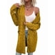 thumbnail image 1 of Suéter Cárdigan de Larga para Mujer, Otoño e Invierno, Tejido de Punto , con Botones Delanteros, Abrigo Amarillo S, 1 of 7