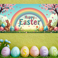 thumbnail image 6 of LUUFILx Easter Celebration Party Decoration Happy Easter Banner Background with Colorful Bunnies Eggs Spring Backdrop for Photography Props Festive Decor, 6 of 8