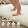 thumbnail image 3 of Baby Play Mat, Caveen Vegan Leather Baby Floor Mat Playpen Mat, Thicken Soft Crawling Mat for Infant, Wipe-Clean, 50"x 50", Beige, 3 of 7