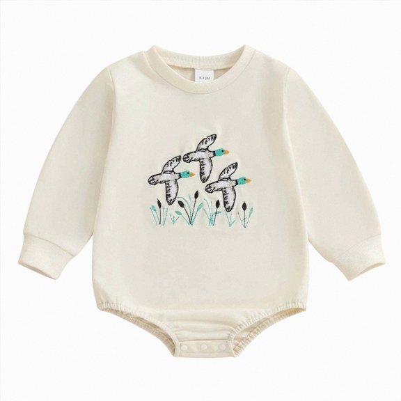 Xyant Baby Boy Bubble Romper Short Sleeve Onesie Bodysuit Fall Winter Outfit Newborn Farm Clothes (Khaki,3-6 Months)