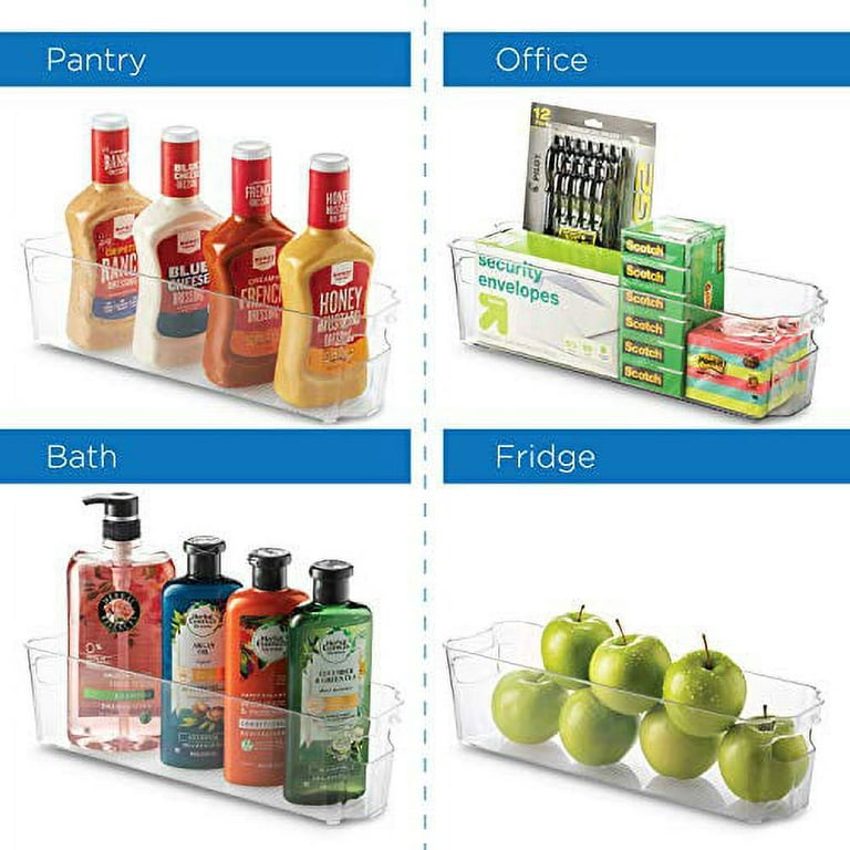 Set Of 8 Refrigerator Pantry Organizer Bins - Clear Food Storage Baskets  for Kitchen, Countertops, Cabinets, Fridge, Freezer, Bedrooms, Bathrooms 