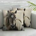 thumbnail image 3 of JEUXUS  Horse - Black &amp; White Decorative Pillow Covers Cozy Soft Throw Pillowcase Square Couch Cushion Cover for Home Decor Sofa Living Room Bed Car, 3 of 5