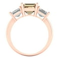 thumbnail image 4 of Clara Pucci 14K Rose Gold Solid Gold YellowMoissanite Three-Stone Anniversary Ring for Women - 4 cttw Square Emerald Cut, 4 of 7