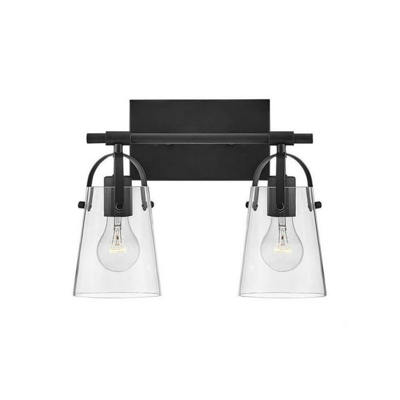 2 Light Bathroom Vanity in Transitional Style 13.75 inches Wide By 10.75 inches High-Black Finish Bailey Street Home 81-Bel-4442200