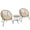brown, variant on 3 Piece Patio Rattan Bistro Set, Outdoor All Weather PE Wicker Conversation Furniture Set with 2 Chairs, Cushions & Tempered Glass Top for Poolside/Porch/Garden/Yard