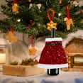 thumbnail image 6 of LOLIPPYY Christmas Wine Bottle Cover with Plush Sequin Santa Dress, Holiday Wine Bag for Christmas, New Year, Wedding Party Decor, 6 of 10
