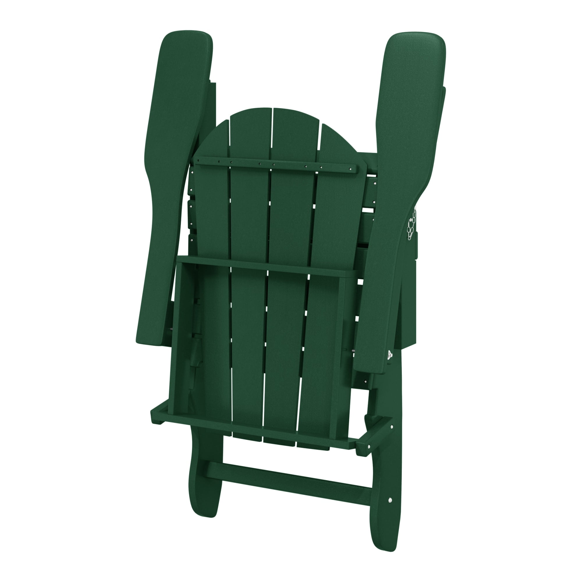 WestinTrends Malibu 3-Pieces Adirondack Chairs Set with Side Table, All Weather Outdoor Seating Plastic Patio Lawn Chair Folding for Outside Porch Deck Backyard, Dark Green