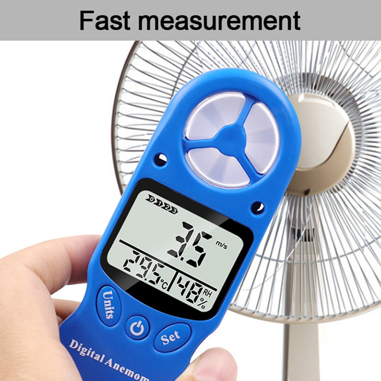 Trissem Eight-in-one Multi-function Anemometer Temperature And Humidity Wind Cold Dew Point Illumination Altitude Atmospheric Pressure Measuring Instrument Digital Anemometer Data Hold Temperature/Win 