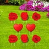 TANGNADE Valentine'S Day Ornaments Decorations Outdoor Garden Lawn Yard Sign With Stakes 8 Pcs