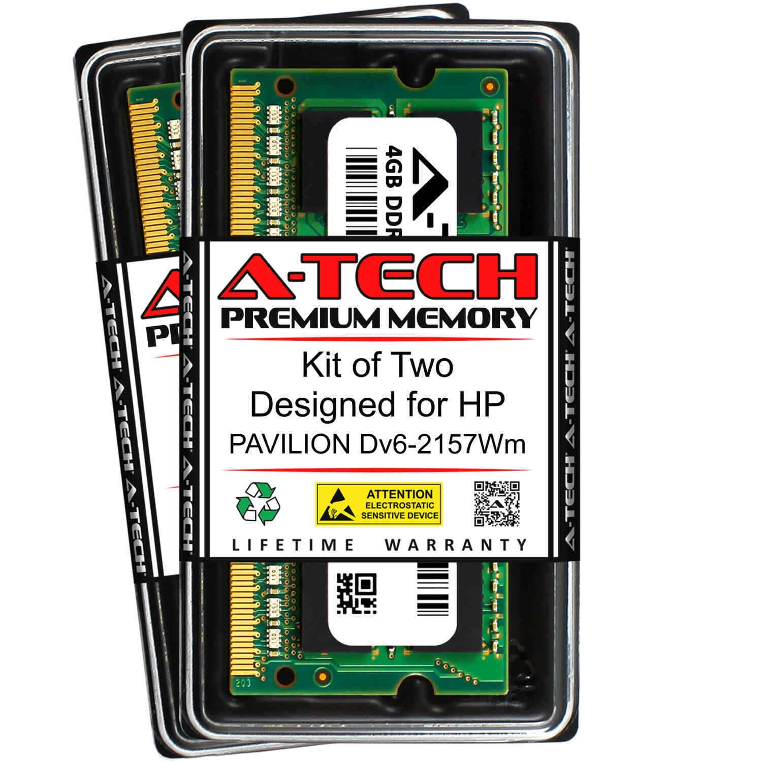 New 8GB 2X 4GB Memory DDR3 PC3-8500 Hewlett-Packard Pavilion DV6-1407SA 