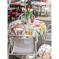 thumbnail image 4 of Outdoor Tablecloth with Umbrella Hole and Zipper, Grey Easter Round Table Cloth 60 Inch Waterproof Tablecloth, Spring Watercolor Tulip Flower Plant Wood Grain Picnic Table Cover for Patio Camping, 4 of 7