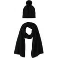 thumbnail image 1 of Women's Pom Knit Hat and Scarf Set, 1 of 3