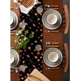 thumbnail image 2 of Black Brown Animals Fall Table Runner 36 Inches, Orange Pumpkins Thanksgiving Leaves Bed Runner Dresser Scarves Tabletop for Indoor Outdoor Parties/Ceremony/Banquet, 13"x 36", 2 of 8