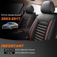 thumbnail image 6 of DIKSOAKR Car Seat Covers for Honda Accord 2003-2017 Non-Slip Leather Seat Cover Car Seat Protector Compatible Airbag Beige,Front Set( 2 Seats), 6 of 9