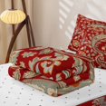 thumbnail image 5 of Erosebridal Red Bohemian Western Paisley Zipper Twin Comforter Sets with Fitted Sheet and 2 Pillowcases for Women Girls, Retro Damask Floral Zipper Bedding Set, Reversible, 4 Pieces, 5 of 7