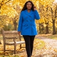 thumbnail image 3 of Agnes Orinda Women's Plus Size Notched Lapel Double Breasted Long Coat for Stylish Winter Wear 1X Royal Blue, 3 of 7