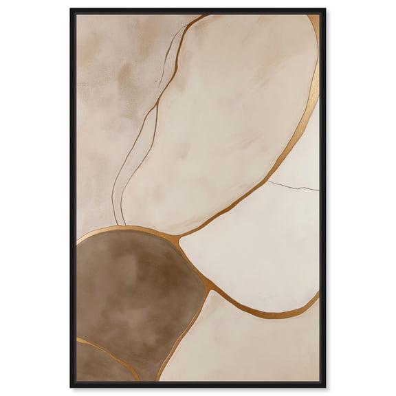 Taupe Terrain I Canvas Elegant Abstract Art by Art Remedy, Black Frame, 10 x 15