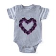 thumbnail image 1 of CafePress - Heart Black Flowers - Cute Infant Baby Football Bodysuit, 1 of 1
