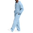 thumbnail image 3 of Migroa Hoodies for Men Tracksuit Set - Matchingquarter Zip Pullover Sportswear & Joggers Sweatpants, Versatile Athletic Casual Wear in Solid Colors , Sky Blue M, 3 of 9