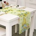 thumbnail image 1 of SHAGUOZHOU Petit Drapeau de Table Frais Printemps et Été Imprimé Fleur Lin Nappe 3 Tables à Thème Café compatible avec Table Macramé Table pour Chien, 1 of 5