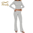 thumbnail image 4 of Conjuntos de salón de 2 piezas Y2K para mujer, pantalones de pierna recta, camiseta corta de manga corta, trajes casuales, traje cómodo a juego, 4 of 5