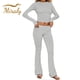 thumbnail image 4 of Conjuntos de salón de 2 piezas Y2K para mujer, pantalones de pierna recta, camiseta corta de manga corta, trajes casuales, traje cómodo a juego, 4 of 5