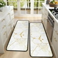 thumbnail image 4 of Kitchen Rugs Sets Of 2,White Gold Leaf Marble Pattern Anti Fatigue Kitchen Mat Rugs Non Slip Washable,Decorative Kitchen Floor Mats for Kitchen,Sink,Laundry,17"x47"+17"x47", 4 of 5
