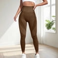thumbnail image 2 of felwors Women's Seamless High Waist Yoga Leggings - One-Piece Tummy Control & Butt Lifting Workout Pants with 3D Textured Panels（Brown， L）, 2 of 5