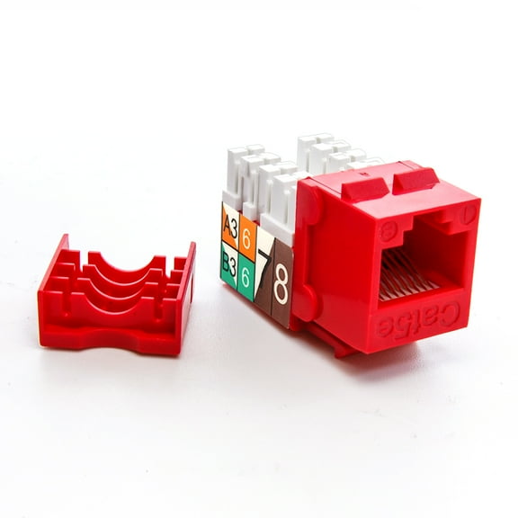 ACCL Cat.5E RJ45 Type 110 Keystone Jack Red, 1 Pack
