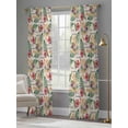 thumbnail image 4 of Sheer Curtains 84 Inches Long 2 Panels, Hello Summer Straw Hat on Linen Rod Pocket Curtain Voile Draperies, Vintage Floral Palm Leaves Light Filtering Window Treatment for Living Room Bedroom, 4 of 8