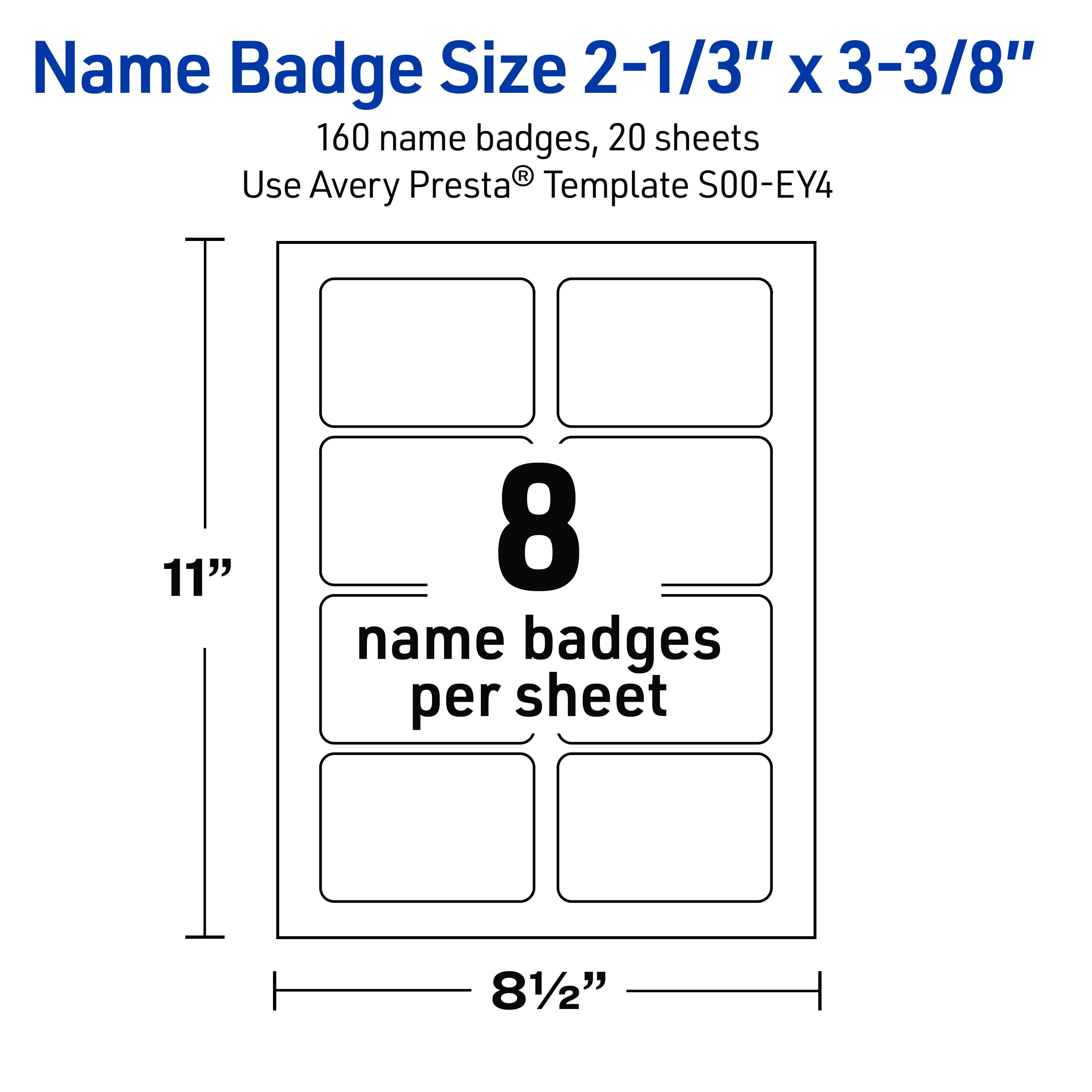 Avery Adhesive Name Tags, Matte White, Double Dipped Gold Edge