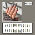 thumbnail image 5 of 24Pcs Press on Nails Medium Halloween Almond Fake Nails with Cute Ghosts Cat Designs Acrylic Nails White Ghost Artificial Nail Glossy Stick on Nail Full Cover for Women, 5 of 5