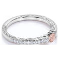 thumbnail image 4 of JeenMata Anillo de Compromiso Sencillo de 0,75 Uds, Morganita Rosa Redonda Creada, de Inspiración Vintage, Piedra Natal de Octubre, Delicado, Oro Blanco de 18 K sobre Plata, 4 of 6