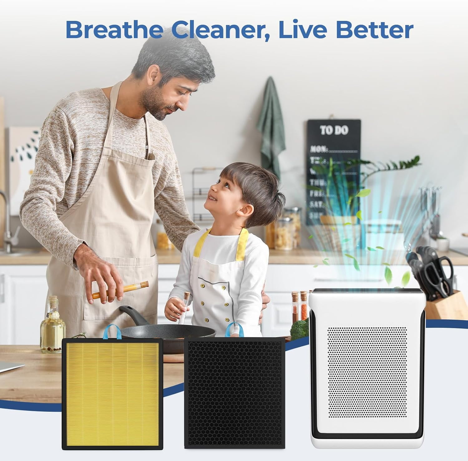 2 Pack Vital 200S Replacement Filter, Replacement for LEVOIT Vital 200S, Vital 200S-P Air Purifier, 3-in-1 H13 True HEPA & Activated Carbon Pet Care Filter, Replace Vital 200S-RF-PA, Yellow