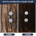 thumbnail image 4 of Trianu 100Pcs Reflective Tacks Trail, Trail Markers, Reflective Tacks for Trail Marking Night Thumbtack Reflective Thumb Tacks for Hunting Hiking Outdoor Camping Tree Stand (Green&Silver), 4 of 7