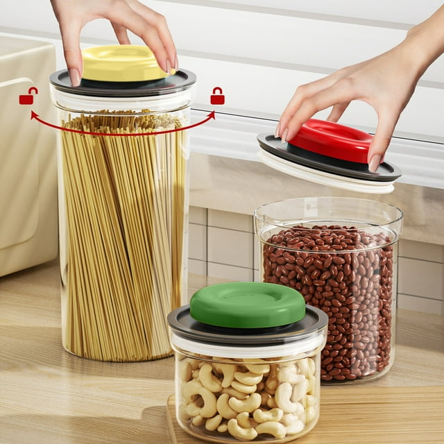 Sentmoon Storage Containers Glass Jars Kitchen Airtight Container Food-grade Plastic Thickened Transparent Jar Snack and Dry Goods Storage Box Grain and Miscellaneous Food Storage Box