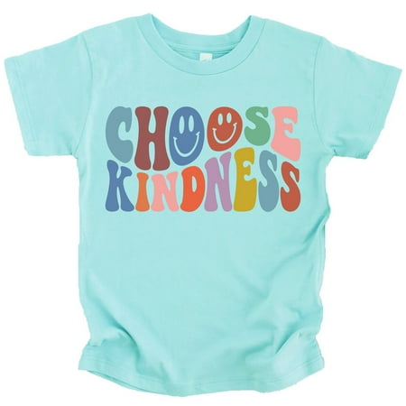 

Olive Loves Apple Choose Kindness Colorful Retro Shirt for Baby Toddler and Kids for Girls Chill Shirt 18 Months