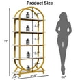 thumbnail image 4 of Modfurne Tall Bookshelf Arched Bookcase, Modern 5-Tier Book Shelves with Storage Organizer Living Room, Library, Home Office, Gold, 4 of 6
