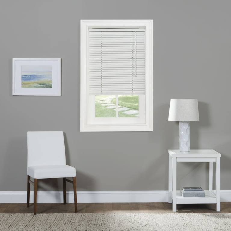 Sunshine Cordless White Mini Blind, Light Filtering, 46x72 Inch