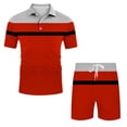 thumbnail image 3 of Vedolay Men Short Sets Outfits Short Sleeve Muscle Tee and Sport Shorts Set Summer 2 Piece(Red,X-L), 3 of 5