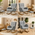 thumbnail image 4 of CloudRest Pro Oversized Nursery Rocking Chair with Ottoman, Cozy Accent Chair for Nursery/Bedroom/Living Room, Gray, 4 of 6
