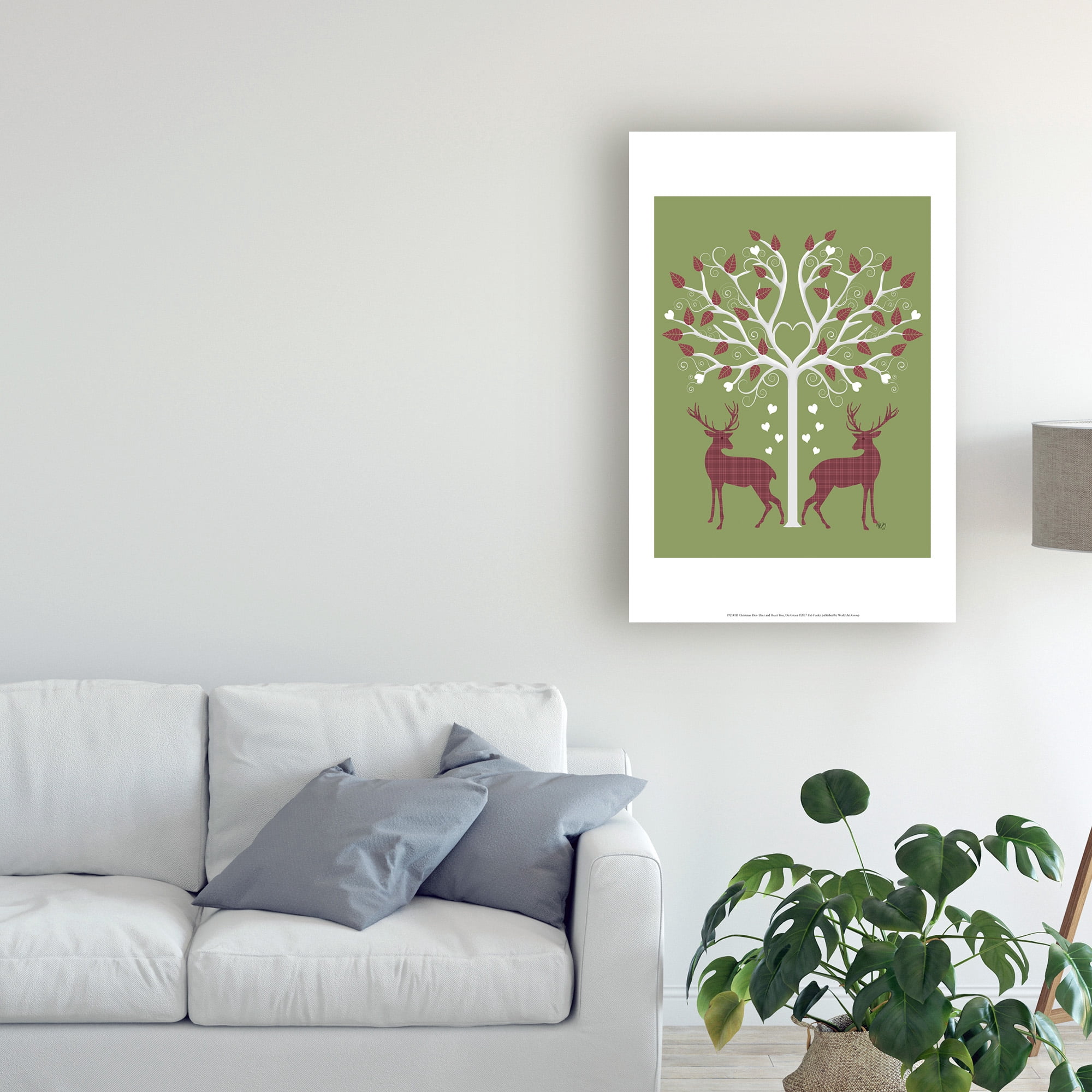 Trademark Fine Art 'Christmas Des Pink On Green' Canvas Art by Fab Funky