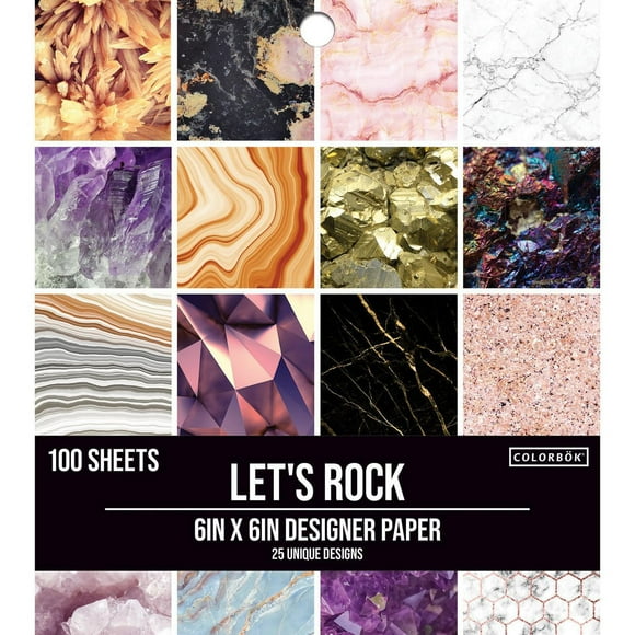 Tablette de papiers décoratifs de 15.2 cm Vive le rock Colorbok