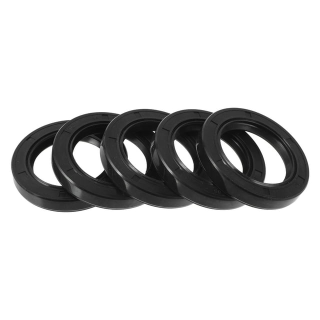 Sello de aceite universal Unique Bargains TC de doble labio con resorte de acero, anillo de sello de eje rotativo 44x65x10mm alta presión caucho NBR negro 5 Pcs