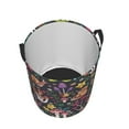 thumbnail image 3 of Fotbe Laundry Hamper With Durable Leather Laundry Basket Mushrooms Snails Butterflies Thickened Waterproof Round Collapsible Laundry Hamper, Dirty Clothes Laundry Basket, 3 of 8