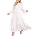 thumbnail image 1 of TRKIYQC Vestido Largo para Mujer Diseño Plisado Manga Larga Encaje Floral Cuello Redondo/Cuello en V Vestido Elegante de Playa TRKIYQC moda, 1 of 7