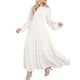 thumbnail image 1 of TRKIYQC Vestido Largo para Mujer Diseño Plisado Manga Larga Encaje Floral Cuello Redondo/Cuello en V Vestido Elegante de Playa TRKIYQC moda, 1 of 7