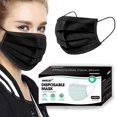 thumbnail image 1 of Mascarilla facial NNPCBT negra desechable de 3 capas, 100 piezas, 1 of 6
